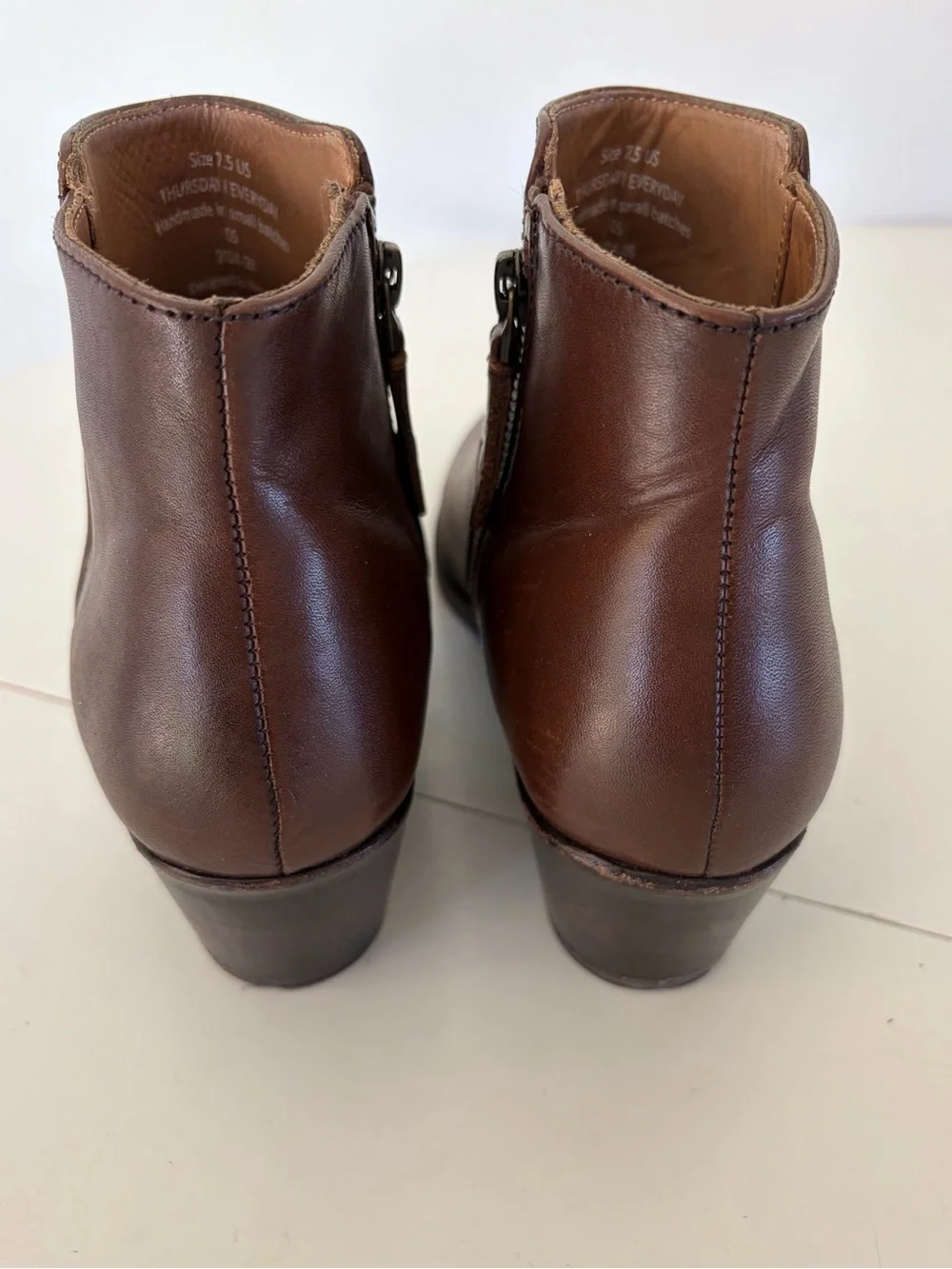 Thursday Boot Company Downtown Bootie Amaretto Brown Leather Ankle Boots